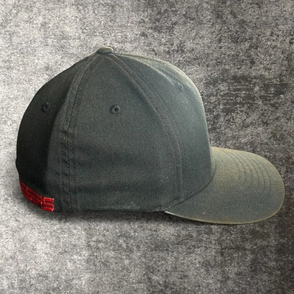 Fox Racing Y2K Moto Big Logo Flexfit Hat Plaid Black Red Fitted Size S/M